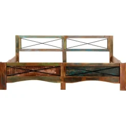 vidaXL - Bed frame - Multikleur - Massief gerecycled hout - 180x200 cm