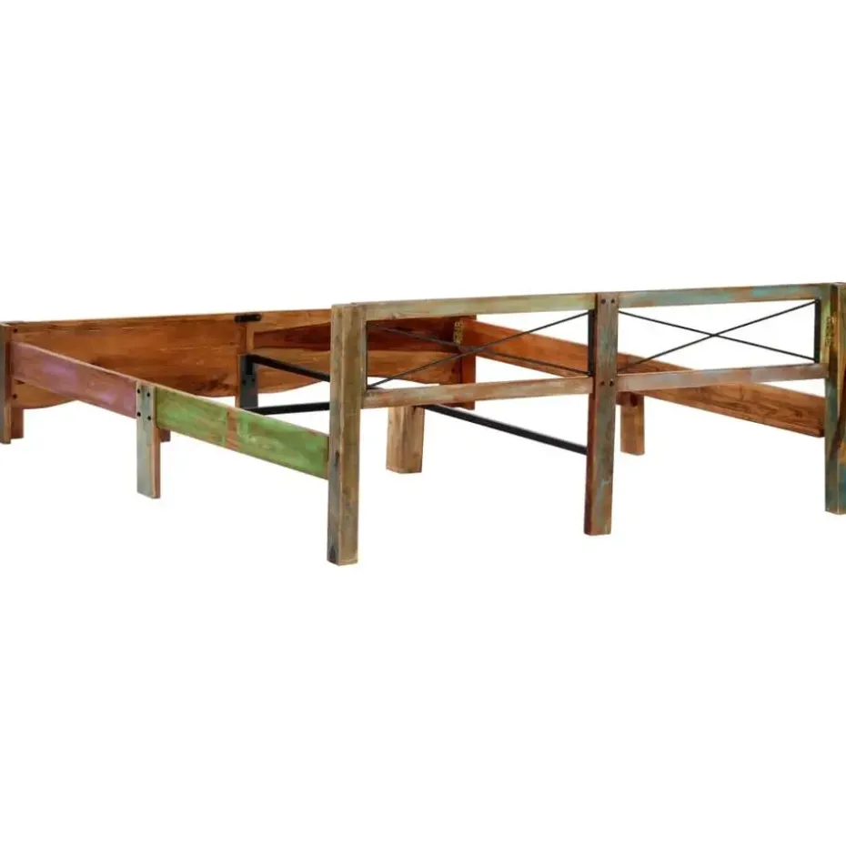 vidaXL - Bed frame - Multikleur - Massief gerecycled hout - 180x200 cm