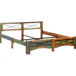 vidaXL - Bed frame - Multikleur - Massief gerecycled hout - 180x200 cm