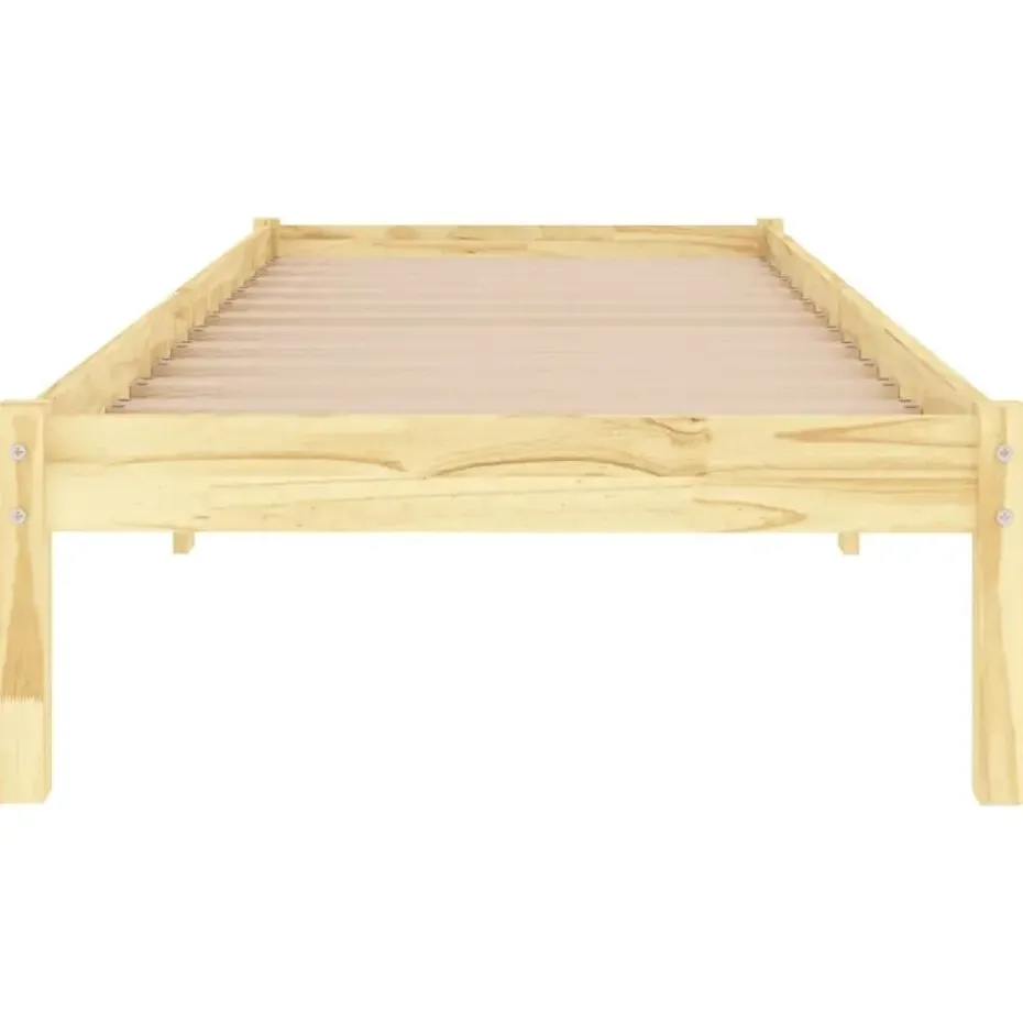 vidaXL - Bed frame - Naturel - Massief grenenhout - 90x200 cm
