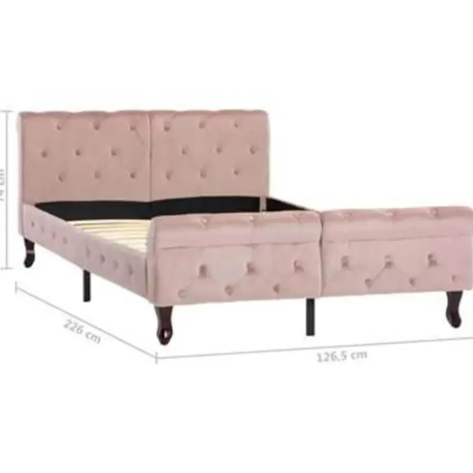 vidaXL - Bed frame - Roze - Fluweel - 120x200 cm
