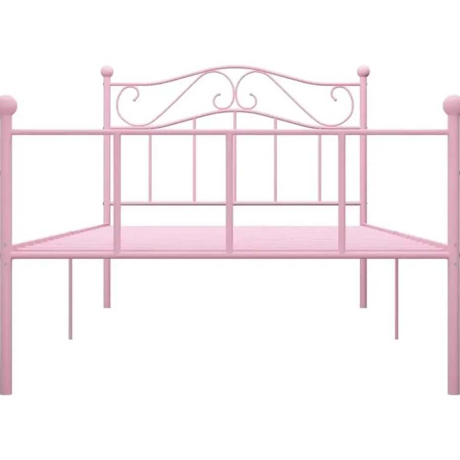 vidaXL - Bed frame - Roze - Metaal - 90 x 200 cm