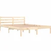 vidaXL - Bed frame met hoofdbord - Naturel - Massief grenenhout - 140x200 cm