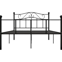 vidaXL - Bed frame met hoofdeinde - Zwart - Metaal - 120x200 cm