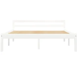 vidaXL - Bed frame met hoofdeinde - Wit - Massief grenenhout - 140x200 cm