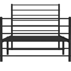 vidaXL - Bed frame met hoofdeinde - Zwart - Metaal - 90x200 cm