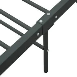 vidaXL - Bed frame met hoofdeinde - Grijs - Metaal - 90x200 cm