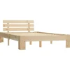 vidaXL - Bed frame met hoofdeinde - Bruin - Massief grenenhout - 120x200 cm