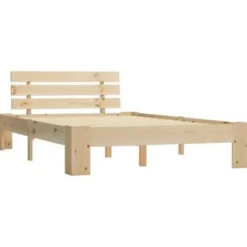 vidaXL - Bed frame met hoofdeinde - Bruin - Massief grenenhout - 120x200 cm