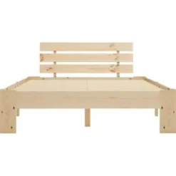 vidaXL - Bed frame met hoofdeinde - Bruin - Massief grenenhout - 120x200 cm