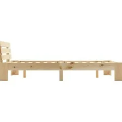 vidaXL - Bed frame met hoofdeinde - Bruin - Massief grenenhout - 120x200 cm