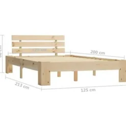 vidaXL - Bed frame met hoofdeinde - Bruin - Massief grenenhout - 120x200 cm