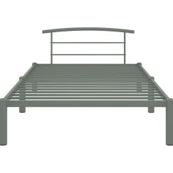 vidaXL - Bed frame met hoofdeinde - Grijs - Metaal - 90x200 cm