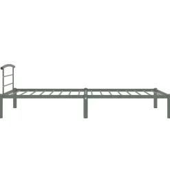 vidaXL - Bed frame met hoofdeinde - Grijs - Metaal - 90x200 cm