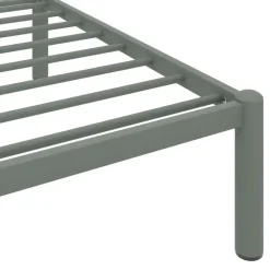 vidaXL - Bed frame met hoofdeinde - Grijs - Metaal - 90x200 cm