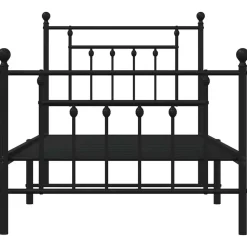 vidaXL - Bed frame met hoofd- en voeteneinde - Zwart - Metaal - 90x190 cm