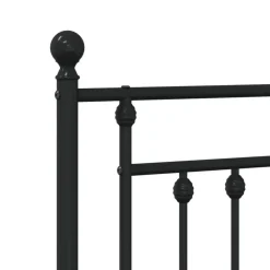 vidaXL - Bed frame met hoofd- en voeteneinde - Zwart - Metaal - 90x190 cm
