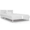vidaXL - Bed frame met hoofdeinde - LED - Wit -kunstleer - 90x200 cm