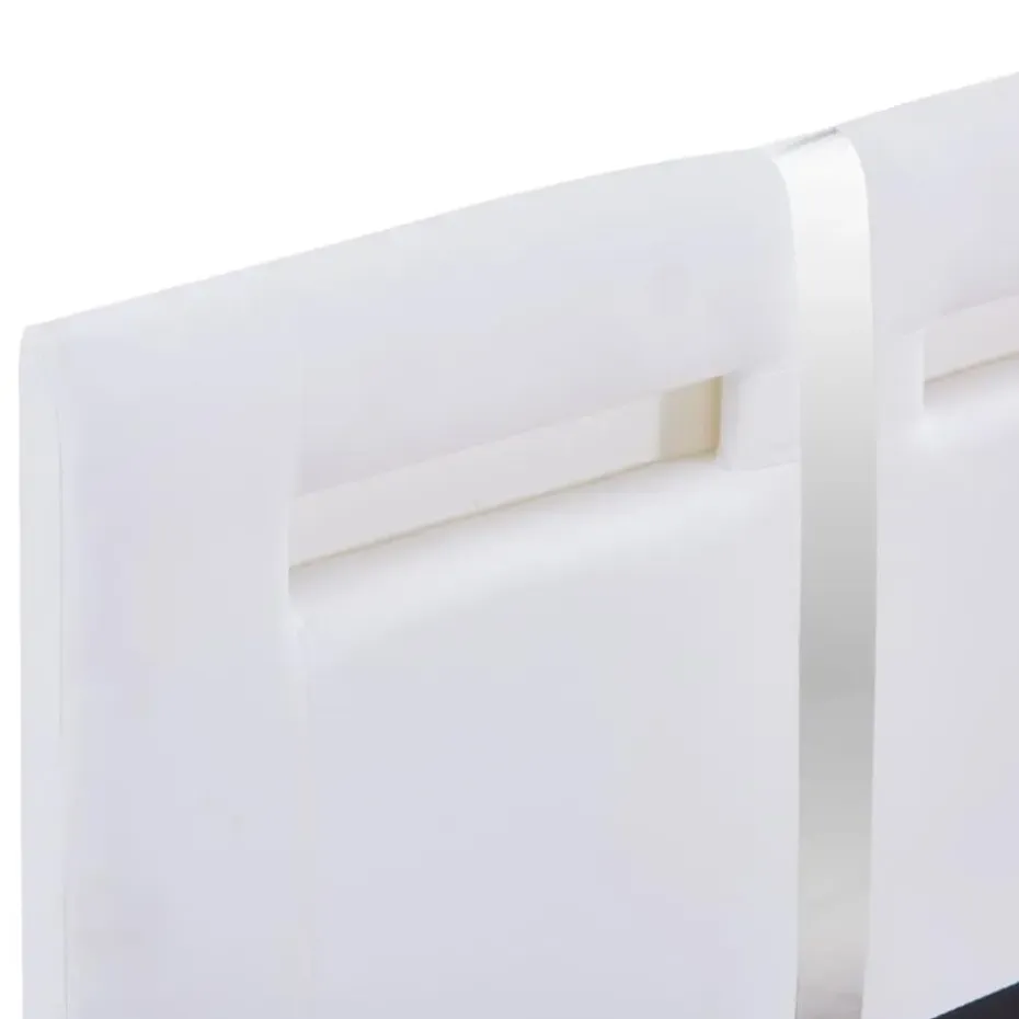 vidaXL - Bed frame met hoofdeinde - LED - Wit -kunstleer - 90x200 cm
