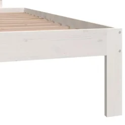 vidaXL - Bed frame met hoofdbord - Wit - Massief grenenhout - 100x200 cm