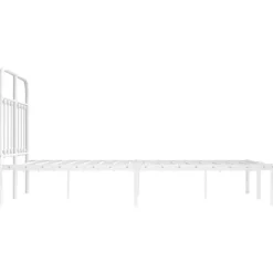 vidaXL - Bed frame met hoofdbord - Wit - Metaal - 120x200 cm