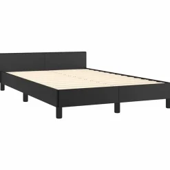 vidaXL - Bed frame met hoofdeinde zonder matras - Zwart - Kunstleer - 120x200 cm
