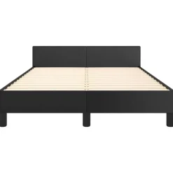 vidaXL - Bed frame met hoofdeinde zonder matras - Zwart - Kunstleer - 120x200 cm