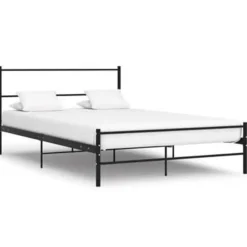 vidaXL - Bed frame met hoofdbord - Zwart - Metaal - 120x200 cm
