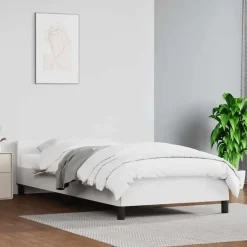 vidaXL - Bed frame met hoofdeinde zonder matras - Wit - Hout - 90x200 cm