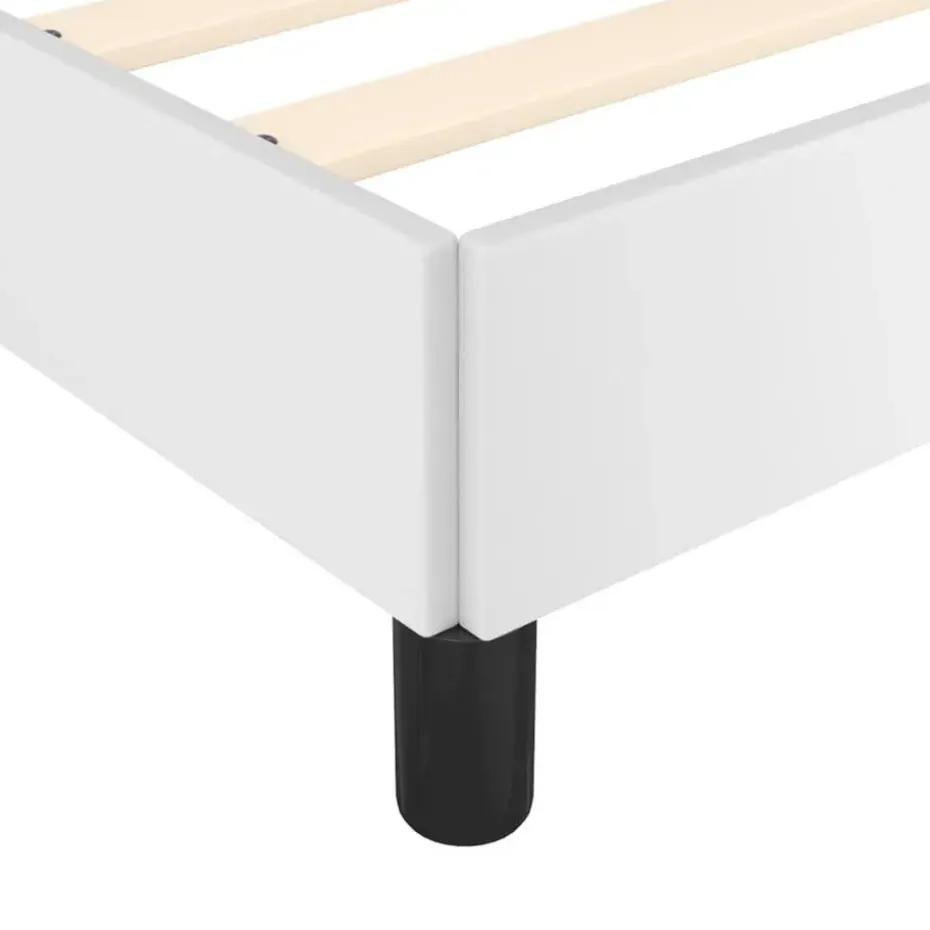 vidaXL - Bed frame met hoofdeinde zonder matras - Wit - Hout - 90x200 cm