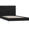 vidaXL - Bed frame met hoofdeinde - Zwart - Stof - 90x200 cm