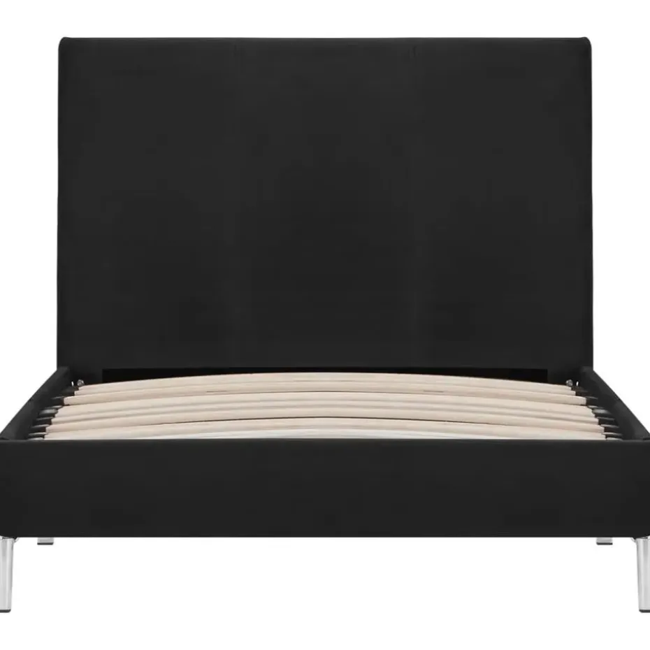 vidaXL - Bed frame met hoofdeinde - Zwart - Stof - 90x200 cm