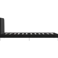 vidaXL - Bed frame met hoofdeinde - Zwart - Stof - 90x200 cm