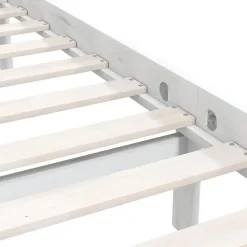 vidaXL - Bed frame met hoofdeinde - Wit - Massief grenenhout - 90x200 cm