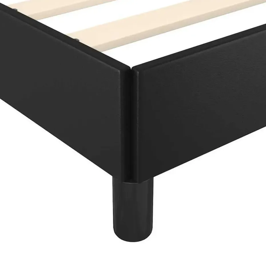 vidaXL - Bed frame met hoofdeinde - Zwart - Kunstleer - 80x200 cm