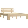 vidaXL - Bed frame met hoofdbord - Wit - Massief grenenhout - 140x200 cm