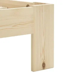 vidaXL - Bed frame met hoofdbord - Wit - Massief grenenhout - 140x200 cm