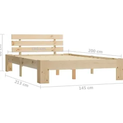 vidaXL - Bed frame met hoofdbord - Wit - Massief grenenhout - 140x200 cm