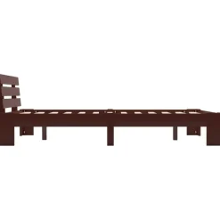vidaXL - Bed frame met hoofdbord - Donkerbruin - Massief grenenhout - 120x200 cm