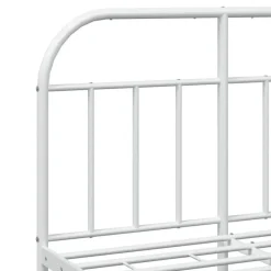 vidaXL - Bed frame met hoofd- en voeteneinde - Wit - Metaal - 120x200 cm