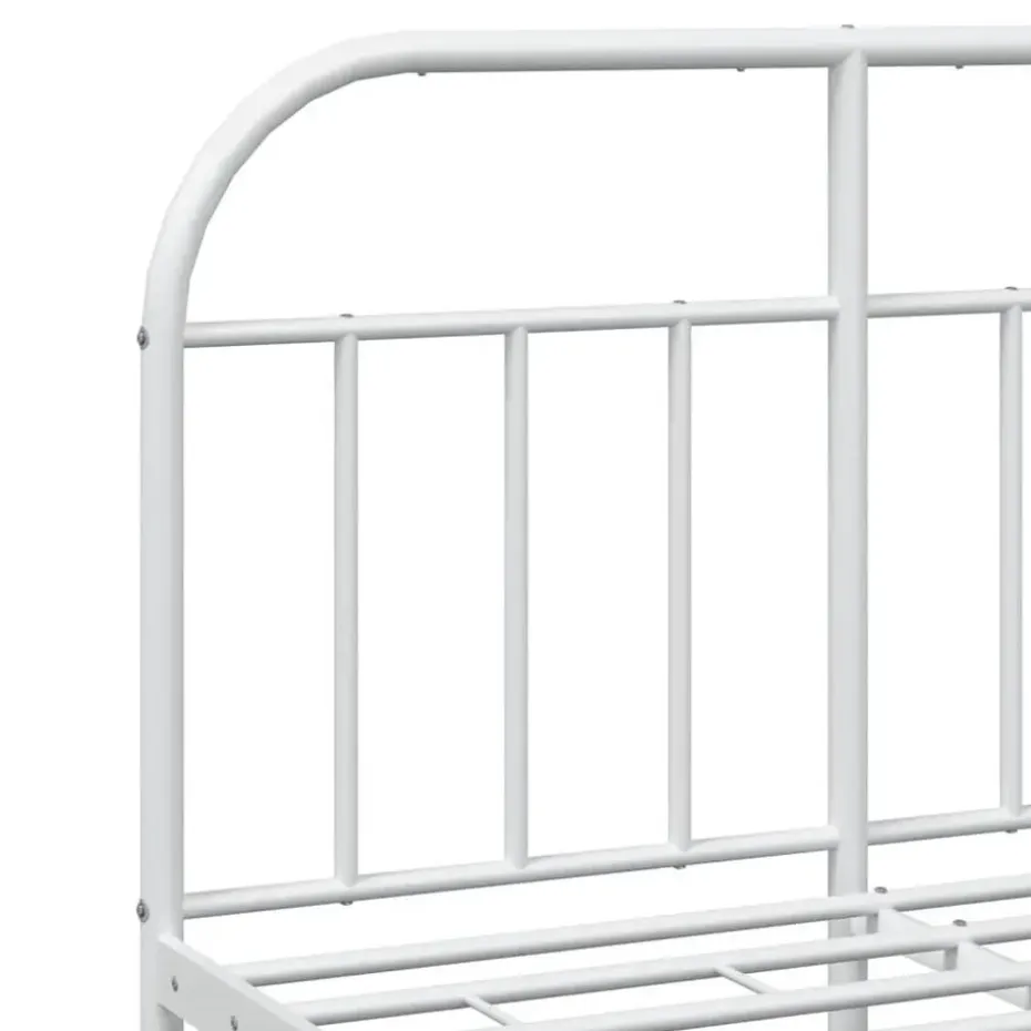 vidaXL - Bed frame met hoofd- en voeteneinde - Wit - Metaal - 120x200 cm