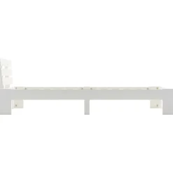 vidaXL - Bed frame met hoofdbord - Wit - Massief grenenhout - 90x200 cm