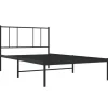 vidaXL - Bed frame met hoofdbord - Zwart - Metaal - 80x200 cm