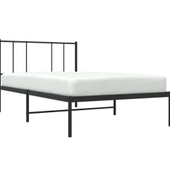 vidaXL - Bed frame met hoofdbord - Zwart - Metaal - 80x200 cm