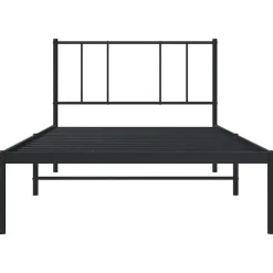 vidaXL - Bed frame met hoofdbord - Zwart - Metaal - 80x200 cm