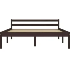 vidaXL - Bed frame met hoofdbord - Donkerbruin - Grenenhout - 120x200 cm