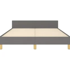 vidaXL - Bed frame met hoofdeinde - Donkergrijs - Stof - 140 x 200 cm