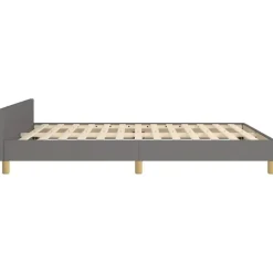 vidaXL - Bed frame met hoofdeinde - Donkergrijs - Stof - 140 x 200 cm