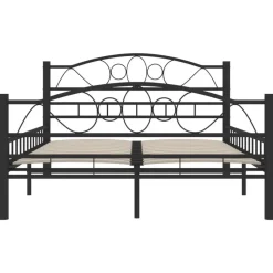 vidaXL - Bed frame met hoofdiende - zwart - Staal - 120x200 cm