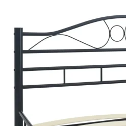 vidaXL - Bed frame met hoofdiende - zwart - Staal - 120x200 cm